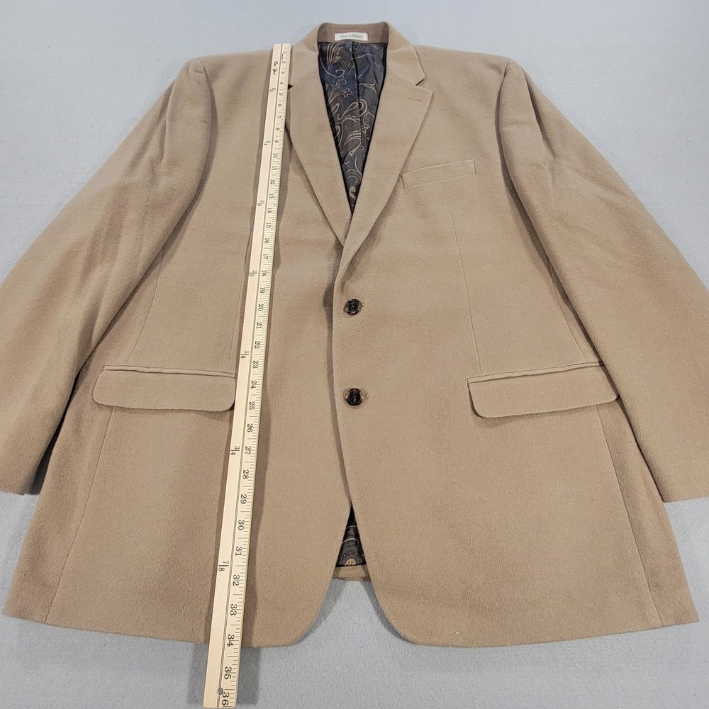 Lauren Ralph Lauren Blazer Wool Silk Cashmere Sport Coat Tan Classic Men's 50L - Picture 6 of 10